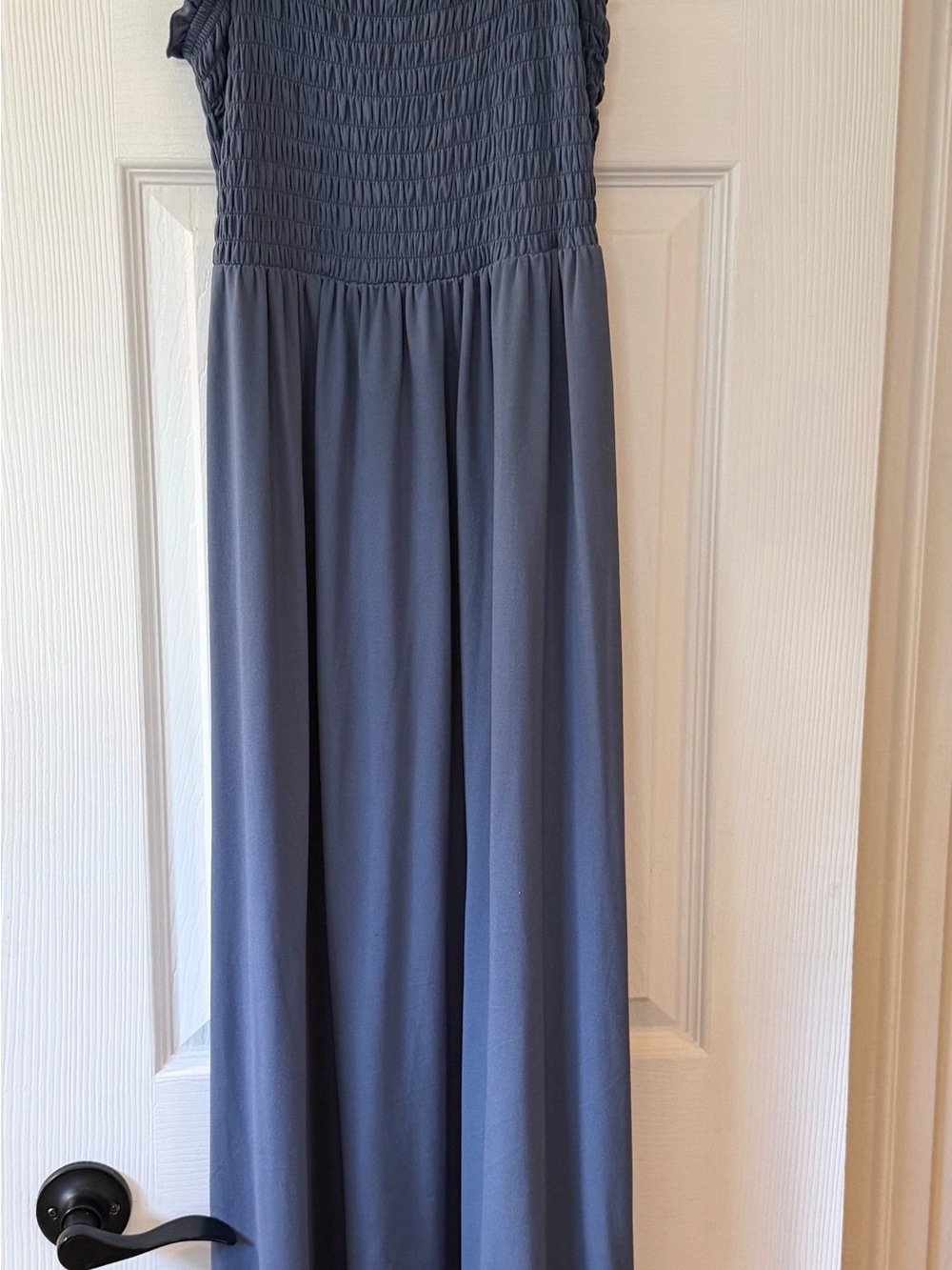 SO Dusty Blue Smocked Waist Maxi Dress